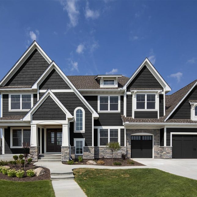 siding denver graphite trim white